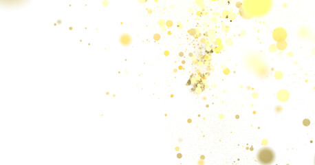 Poster - gold  Rainfall: Astonishing 3D Illustration of gold  Confetti Shower