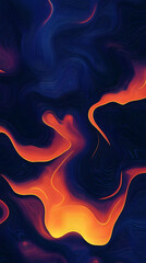 Poster - Abstract swirl pattern wallpaper in vibrant blue and gold hues with water-like texture