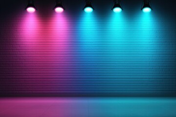 Poster - a vibrant abstract wall illuminated with colorful lights, creating a dynamic backdrop suitable for c