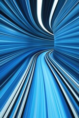 Poster - an abstract representation of motion and speed, featuring dynamic blue lines swirling in a captivati