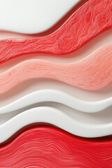 Poster - Abstract design featuring flowing waves of coral, pink, and white textures, perfect for backgrounds or artistic projects.