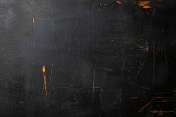 Poster - A textured black background featuring subtle scratches and orange highlights, perfect for creative projects, presentations, or graphic designs.