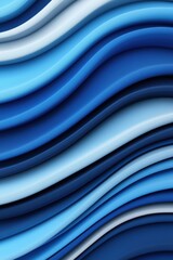 Poster - a stunning abstract image showcasing flowing waves of various blue shades, creating a serene and cal