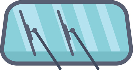 Poster - Illustration of car wipers cleaning a windshield, ensuring clear visibility for a safe drive