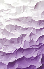 Abstract purple and white crumpled paper background.