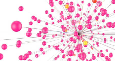 Leinwandbilder - Abstract digital connection dots and lines. Technology background. Network connection structure. Plexus effect. 3d