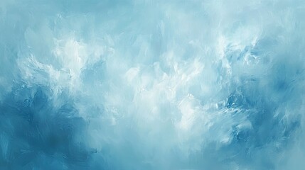 Poster - Light blue abstract painting with soft brush strokes, creating a calming and serene background.