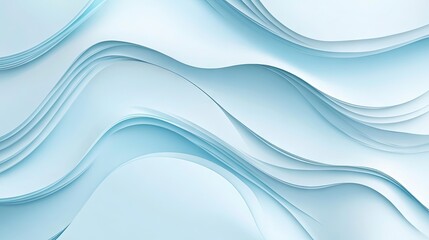 Poster - Light blue abstract paper cut-out style background with soft curves, creating depth and texture.
