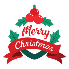 Poster - Christmas Lettering on Ribbon Ornament.