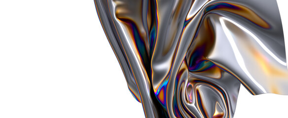 Poster - Metallic fabric with a rainbow sheen Abstract art