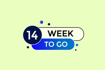 14 week to go, icon, stile, timer, countdown, clock, time,  background, template, 14 week to go countdown, sticker, left banner, business, sale, label button
