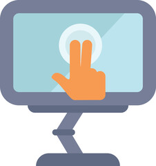 Fototapete - Minimalist icon of a hand making a double click gesture on a computer screen, representing user interaction