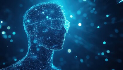 Poster - Abstract Digital Representation of a Person Wearing Glasses