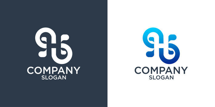 letter h abstract monogram logo design vector