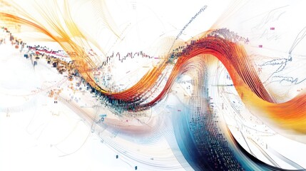 Poster - An artistic representation of quantum entanglement with financial implications, featuring swirling energy patterns and stock market indicators.
