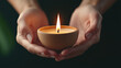 © ArtifyGraphy - Embracing serenity the symbolic power of a candle flame held in gentle hands