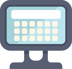 Poster - Calculator showing empty screen displaying calculation resulting from accounting, isolated on white background
