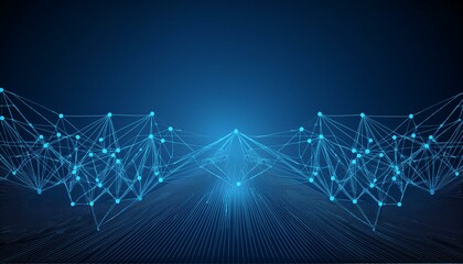 Poster - Abstract geometric connect lines and dots.Simple technology graphic background