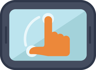 Poster - hand is using two fingers to zoom in on the screen of a mobile device