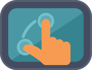 Poster - hand is shown swiping left on a touch screen device with two fingers