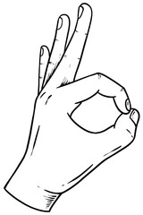 Wall Mural - ok hand sign drawing design element