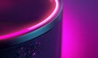 © jambulart - Pink neon light on a black speaker.