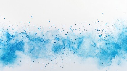 Poster - Light blue watercolor splash on white background, evoking creativity and calmness for artistic uses.