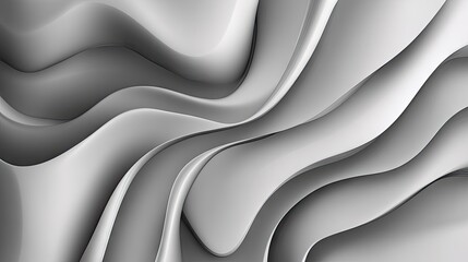 Aufkleber - Monochromatic abstract background with gentle curves and silver-gray gradients, ideal for professional presentations and modern aesthetics.