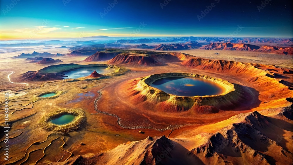 Mars Geologic Features Aerial View of Mars Surface with Distinct Geological Features and Rich ...