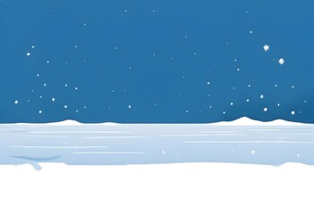 Simple wallpaper illustration of a frozen lake, with just a thin line dividing the icy surface and the cold winter sky