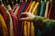 © Людмила Короткова - Hand Selecting Colorful Clothes in a Closet