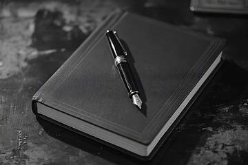 Address Book: Stylish Silver Fountain Pen on Contact Directory with Business Relationships