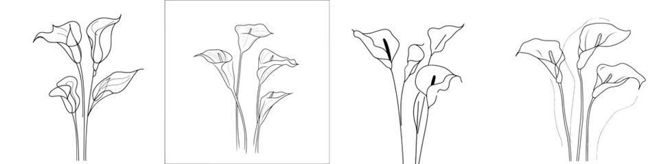 Leinwandbilder - An illustration of banana leaves in one line. A modern illustration with aesthetic contours and a continuous line. Perfect for home decor in the form of posters, wall art, bags, tote bags, t-shirts,