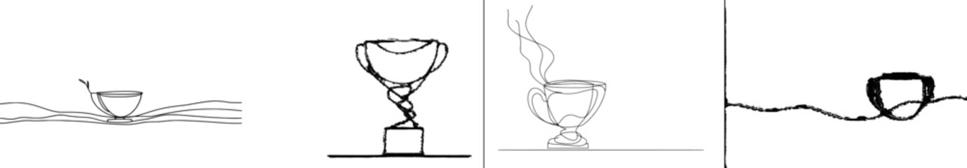 Aufkleber - Object design illustration of a minimalistic trophy for the winner