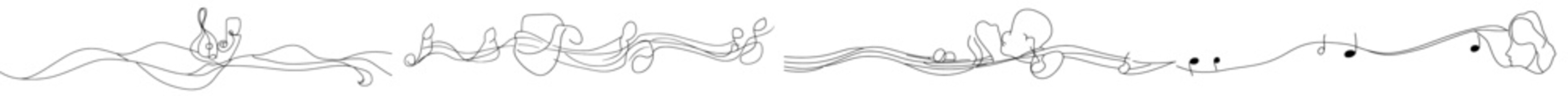 Leinwandbilder - Music note icon drawn in one constant line. Music note icon in black. Modern illustration. Music note icon in black.