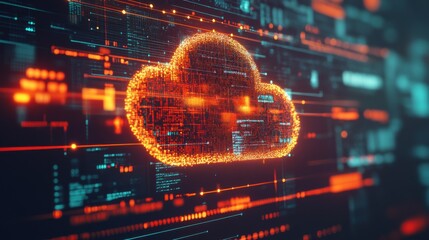 Poster - Digital Cloud Computing Network Concept Illustration