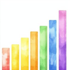 Poster - Colorful Abstract Bar Chart with Upward Trend