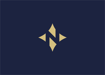 letter n with star logo icon design vector design template inspiration