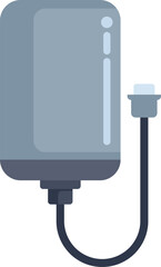 Poster - External hard drive connecting to computer using cable, data storage device vector illustration in flat design
