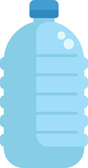 Poster - big plastic water bottle with blue cap being full of water, isolated on white background