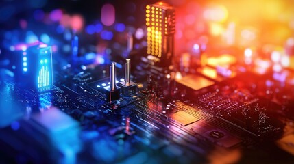 Poster - Colorful 3D Illustration of Remote Sensing Technology