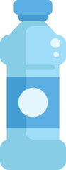 Poster - blue plastic bottle with a blank label is full of a refreshing beverage, perfect for quenching thirs