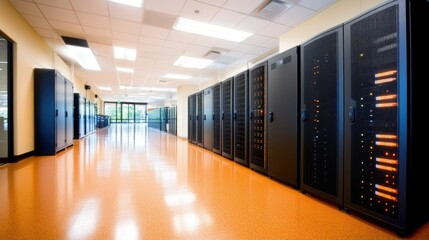 Aufkleber - Advanced Data Center with Server Racks and Modern Design