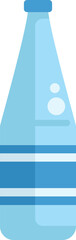 Poster - blue water bottle with bubbles refreshing beverage icon design