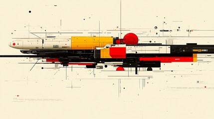 Poster - Futuristic Digital Collage with Abstract Elements