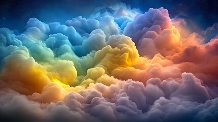 Poster - Dramatic Cloudscape with Vibrant Colorful Effects