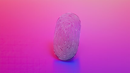 Poster - 3d fingerprint on pink and purple background