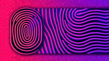 Aufkleber - Abstract digital fingerprint pattern in pink and blue