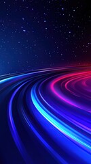 Poster - Abstract swirling neon colors space starry sky vertical format
