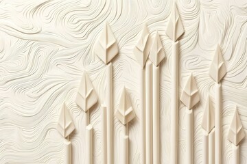 Poster - Abstract design with cream arrows on textured background.